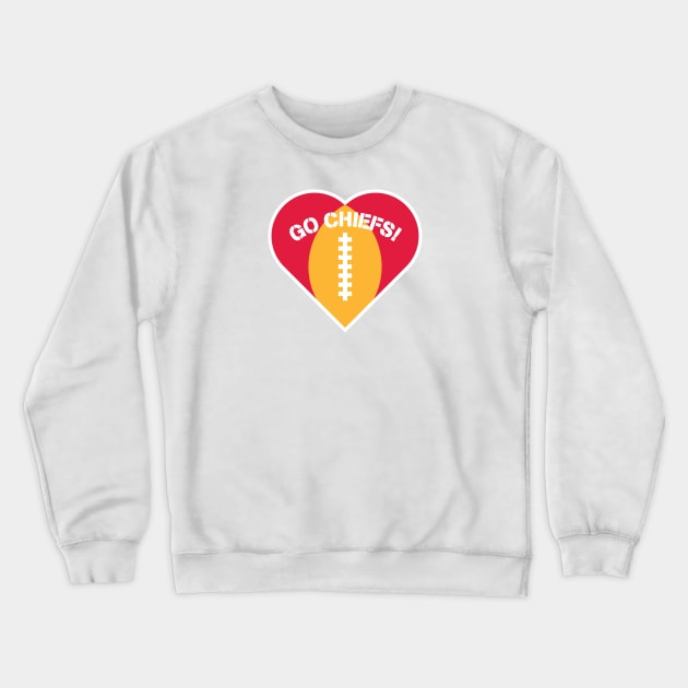 Heart Shaped Kansas City Chiefs Crewneck Sweatshirt by Rad Love